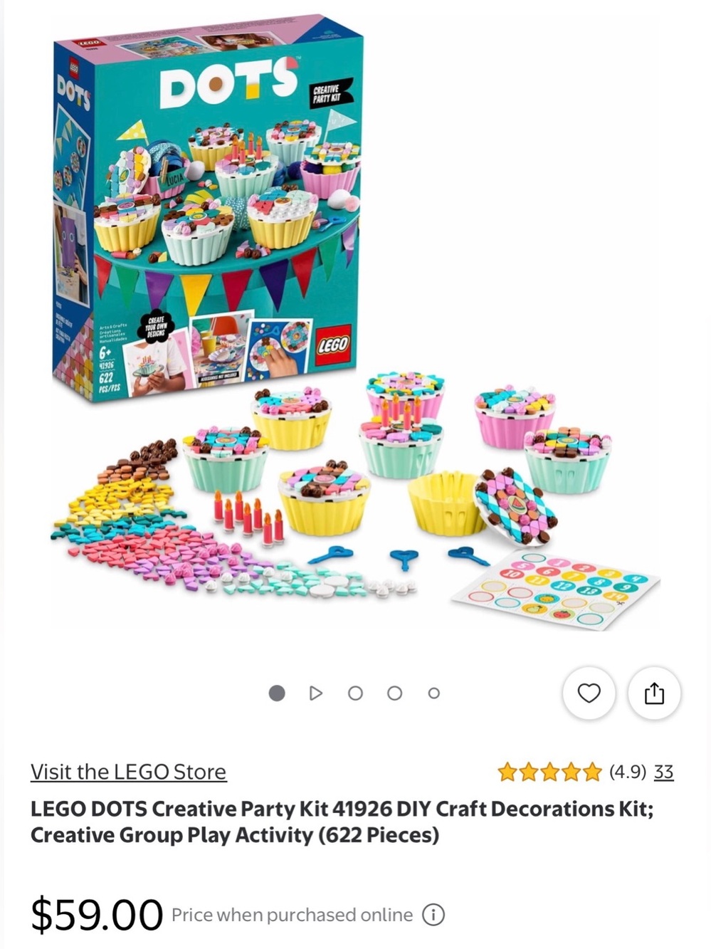 Lego DOTS Creative Party Kit – Pastel Yellow, Pink, Blue, Mint, Purple